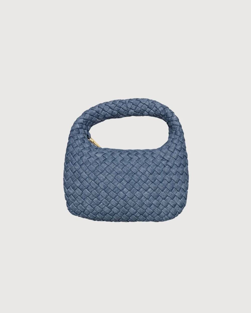NEW SOL AND SELENE women's dream small woven neoprene hobo bag in denim